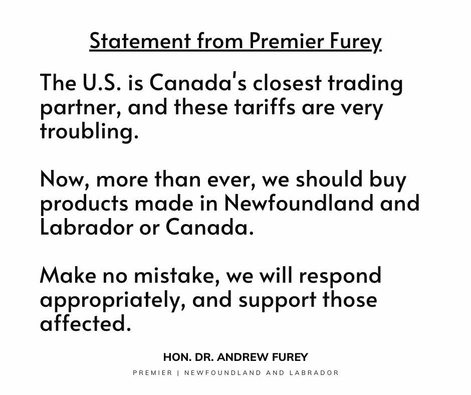 I join Canadians across the country condemning the unjustified tariffs the U.S. introduced on Canadian products entering the American market. These taxes will be paid by Americans, hurting people in both countries.