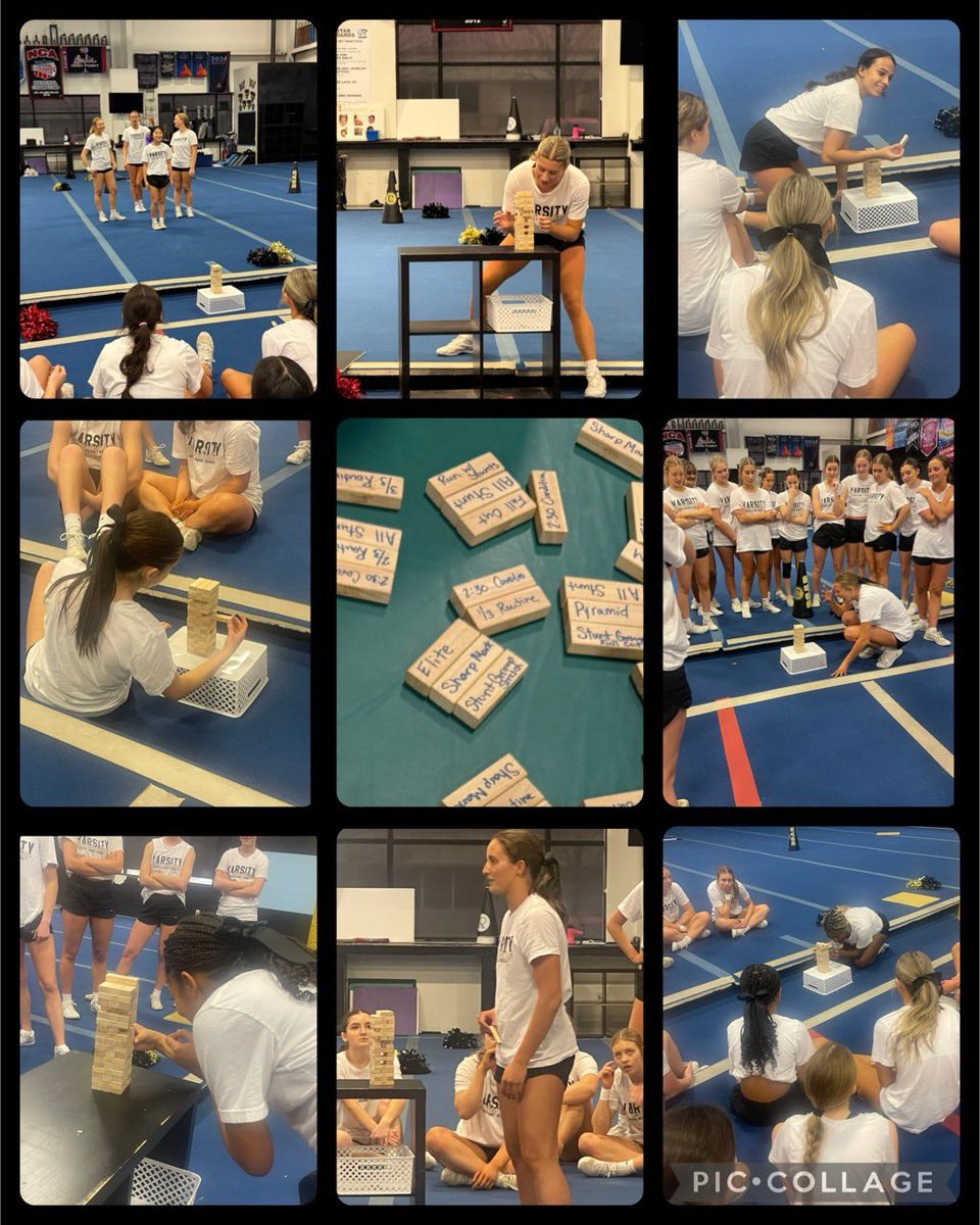 We enjoyed playing cheer Jenga to add some fun into our practice before nationals.  We are ready! These Tigers can have fun and get it done!🐯🖤💛