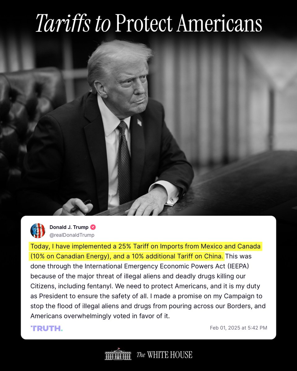 “We need to protect Americans, and it is my duty as President to ensure the safety of all. I made a promise on my Campaign to stop the flood of illegal aliens and drugs from pouring across our Borders, and Americans overwhelmingly voted in favor of it.” –President Trump
