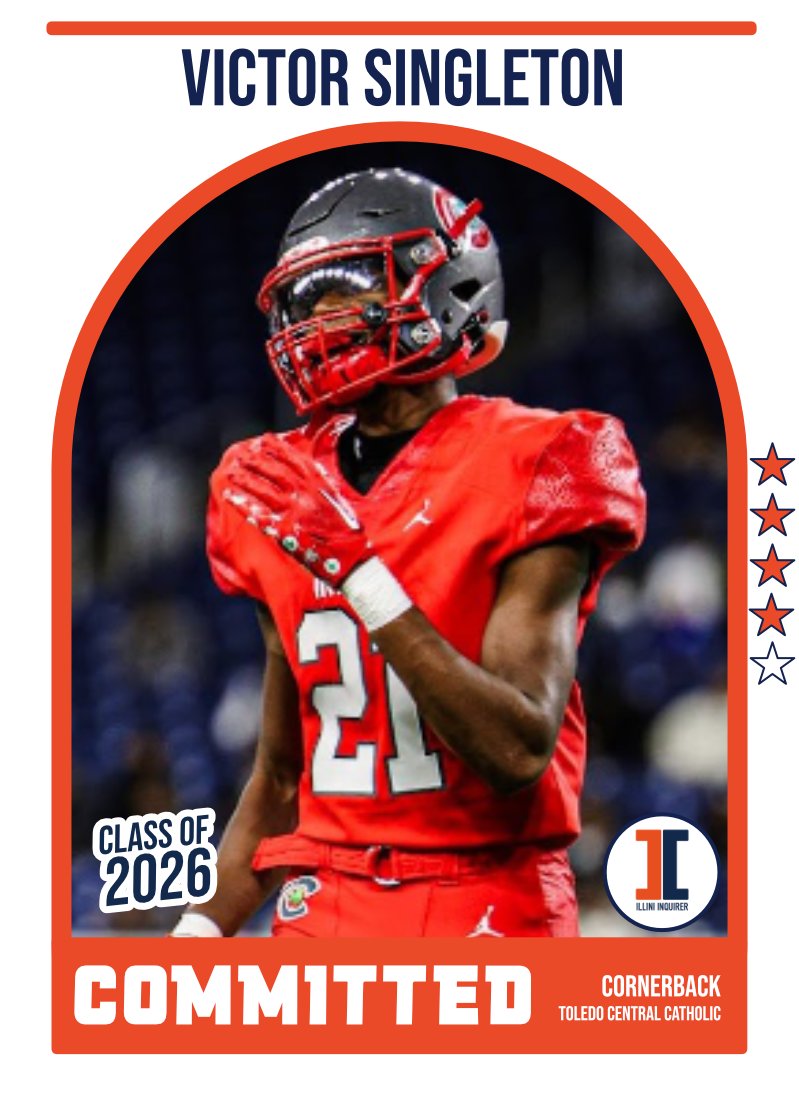 Jeremy Werner (@jwerner247) on Twitter photo COMMIT: #illini land top-50 overall prospect Victor Singleton (<a href="/victorsin__/">Victor singleton</a>), a four-star Ohio cornerback
Singleton is the highest-rated commitment of the Bret Bielema era. Huge win for Corey Parker and #illini staff.
READ: 247sports.com/college/illino… COMMIT: #illini land top-50 overall prospect Victor Singleton (<a href="/victorsin__/">Victor singleton</a>), a four-star Ohio cornerback
Singleton is the highest-rated commitment of the Bret Bielema era. Huge win for Corey Parker and #illini staff.
READ: 247sports.com/college/illino…
