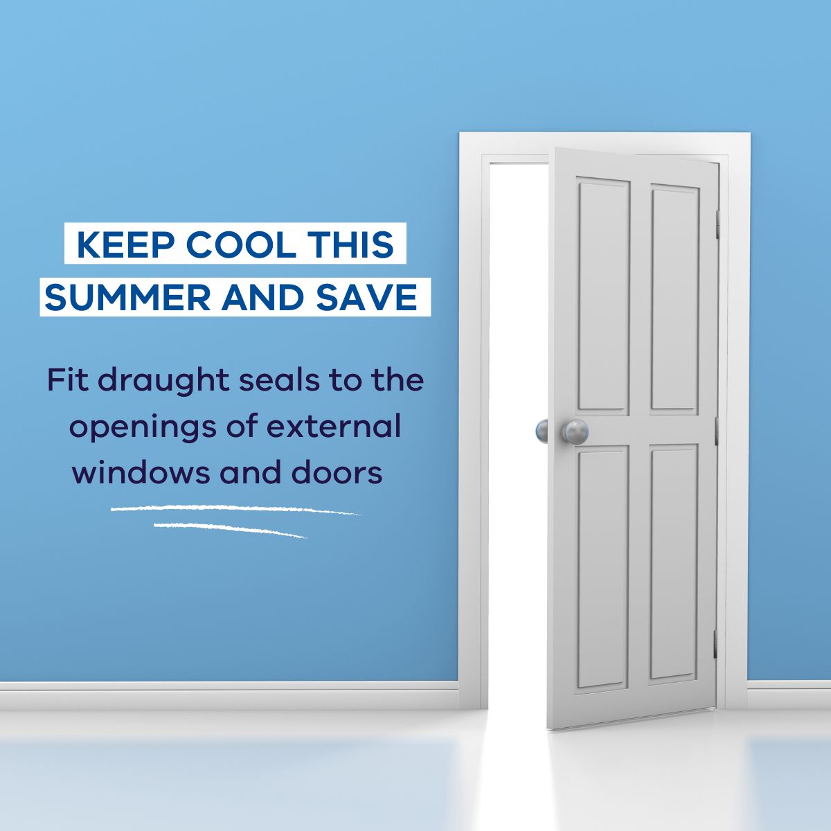 Stay cool &amp; save this week! 

❄️ Set your air con to 23-26 degrees 
🚪 Cool only the rooms you need &amp; close doors/curtains 
💨Turn it off when the temp drops &amp; let cool air in 

energy.vic.gov.au/for-households…