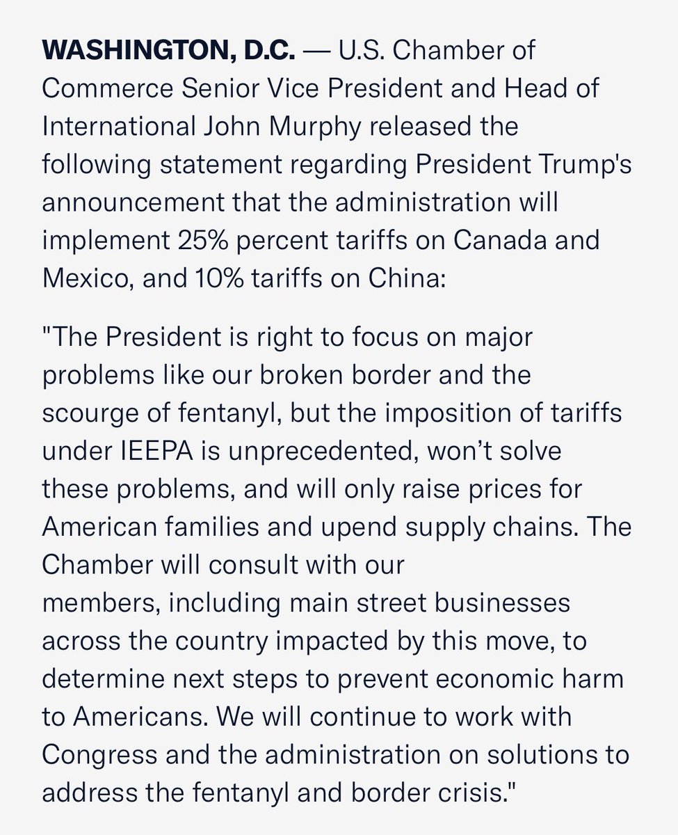 Statement of the <a href="/USChamber/">U.S. Chamber</a>: Tariffs Are Not the Answer