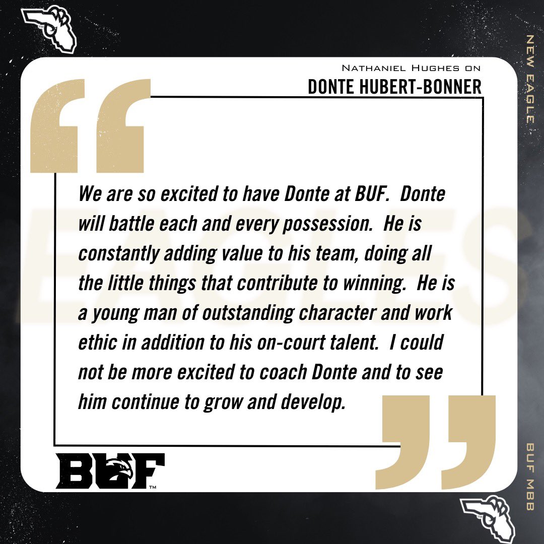 Donte Hubert-Bonner <a href="/DonteHubert021/">Donte Hubert</a> ➡️ Signed 💯 #BUFHoops #ToTheEnd 🦅