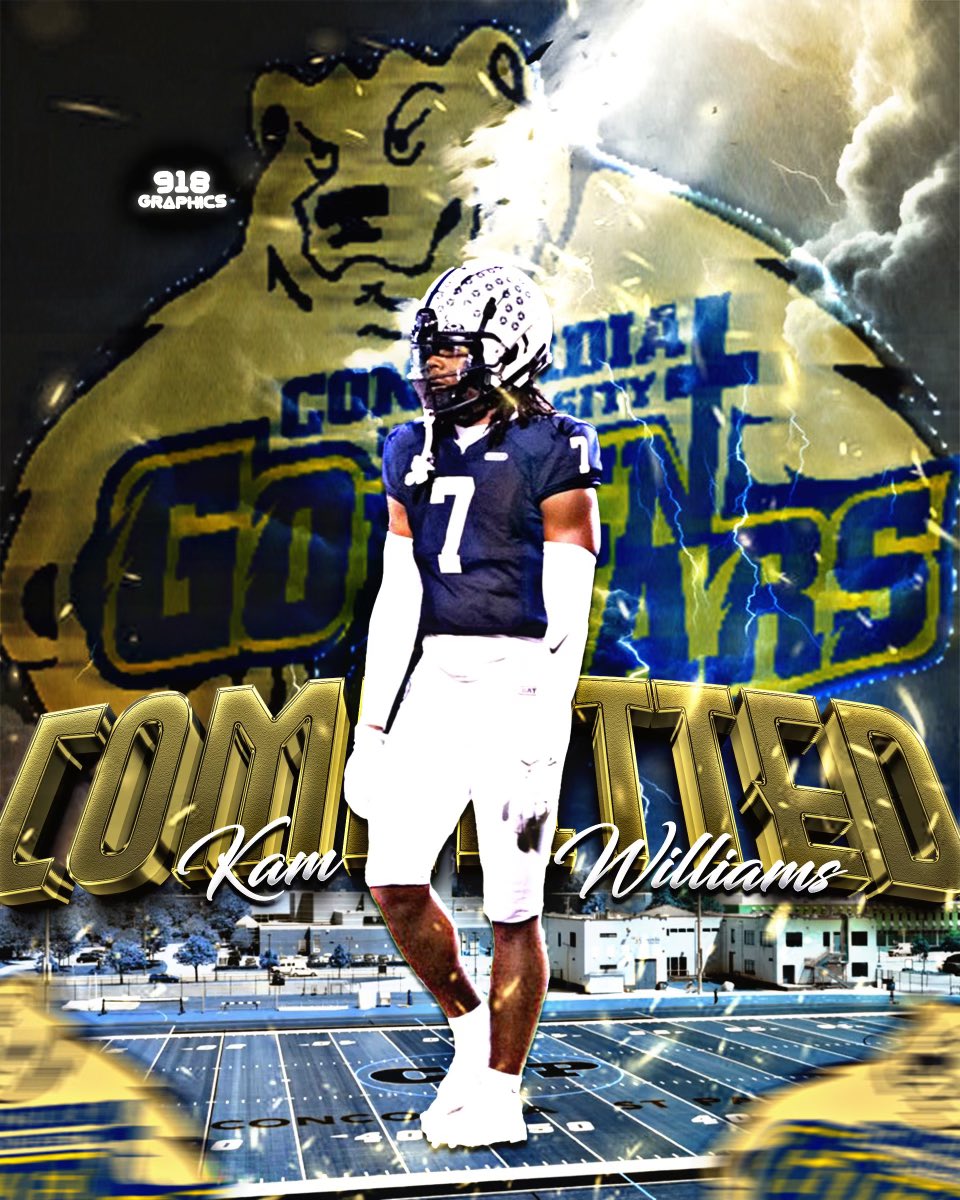 Extremely Blessed to announce my commitment to Concordia University , Saint Paul .#GoGoldenBears 🟡🔵
<a href="/bond_coach/">Bond Mike Bond</a> <a href="/CoachRico15/">Coach Rico</a> <a href="/MJ_NFLDraft/">Mark Johnson</a>