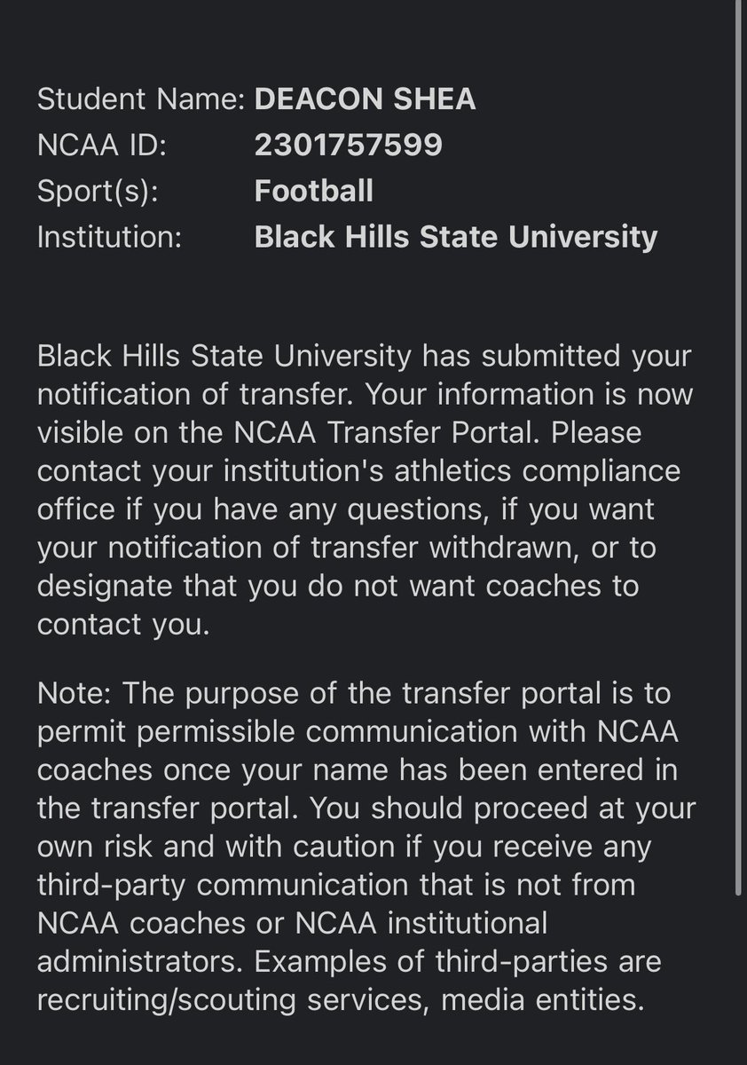 Deacon Shea (@deacon_shea) on Twitter photo Officially in the transfer portal. 4 years of eligibility. I’m coachable!!
<a href="/AthleteAsset/">Athlete Asset Protection PLLC</a> Officially in the transfer portal. 4 years of eligibility. I’m coachable!!
<a href="/AthleteAsset/">Athlete Asset Protection PLLC</a>