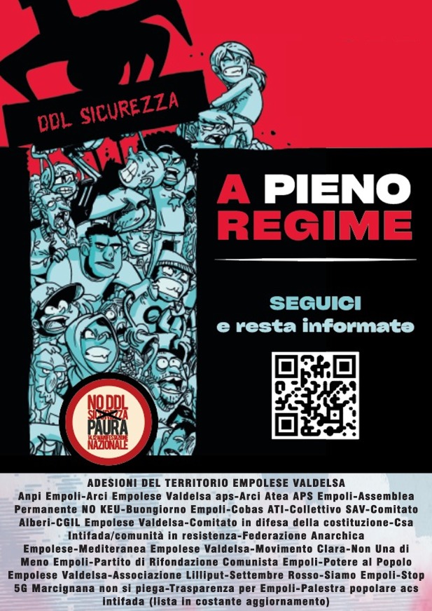 🚩#Empoli oggi banchino informativo dell'Assemblea Territoriale della rete #noddlsicurezza 
Venerdì 7 febbraio la fiaccolata #NoDDLsicurezza h.18 Piazza della Vittoria. Fermiamo la deriva autoritaria del governo Meloni, per i diritti, la libertà e la democrazia  No #ddlsicurezza