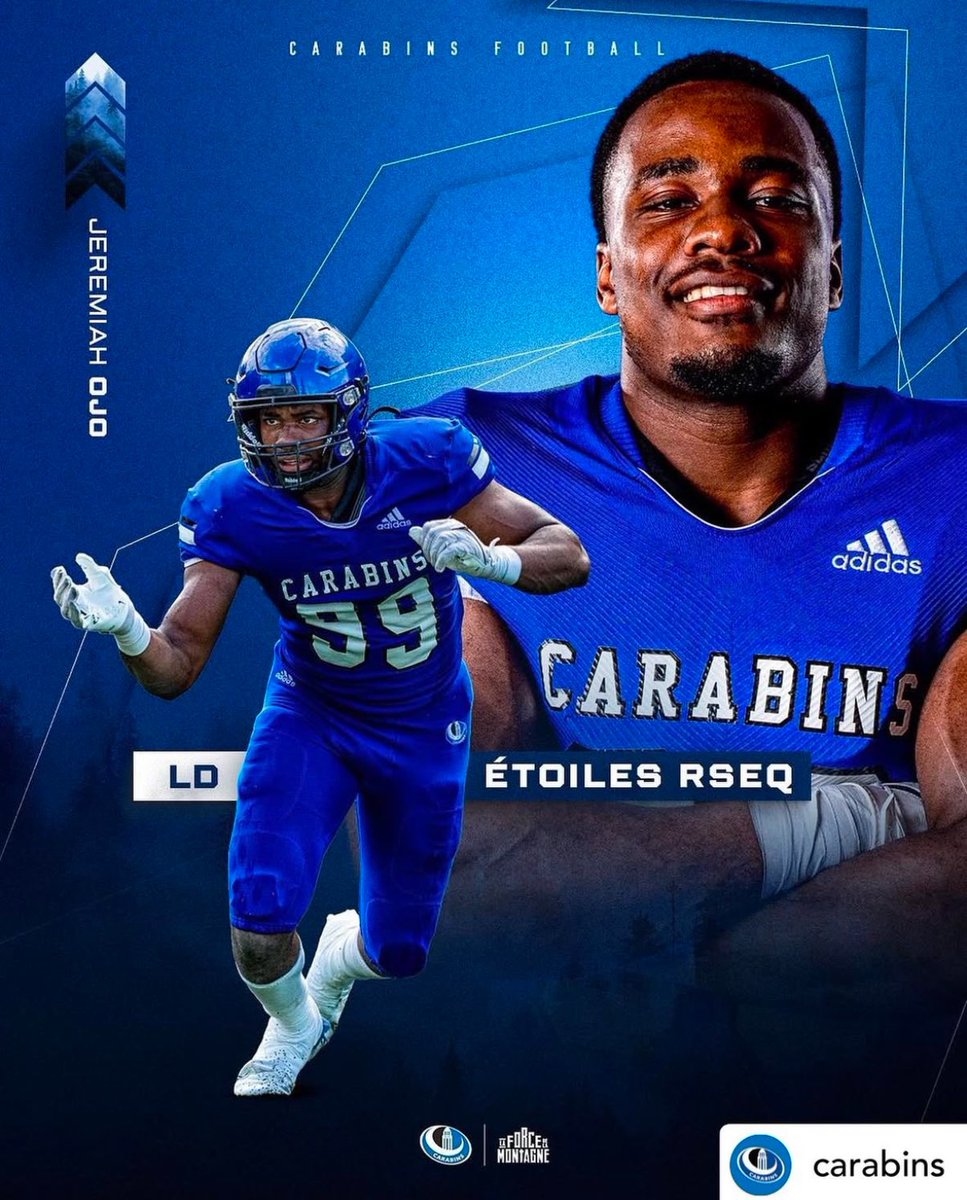 🏈 2025 <a href="/CGSAllStar/">The College Gridiron Showcase</a> Player Profile

🚨DL <a href="/ojoreel/">Jeremiah Ojo</a> 

📍<a href="/Carabins/">Carabins</a> 

📊2024 ➡️ 20 Tackles / 7.5 TFL’s / 7 Sacks 

✅ 1st Team <a href="/USPORTSca/">U SPORTS</a> All-Canadian 

✅ 1st Team <a href="/RSEQ1/">RSEQ</a> 

✅ 2024 <a href="/RSEQ1/">RSEQ</a> Lineman of the Year 

✅ <a href="/CFL/">CFL</a> Combine Invite 

‼️ Arm ➡️ 33 7/8 

‼️Wingspan ➡️ 80 3/4 👀