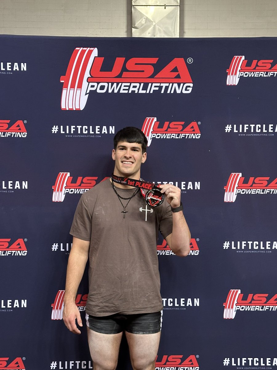 Blessed to have competed at the Friends University Powerlifting competition today! Took home 1st in 82.5 Raw Juniors