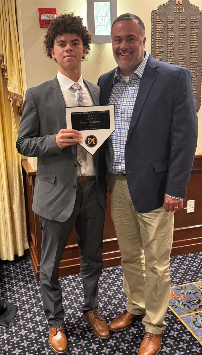 UHS_Baseball (@urbanabaseball) on Twitter photo Congratulations Kayden Lipscomb as he was honored this evening for the MSABC 2025 Preseason All-State team.
Kayden becomes the sixth Hawk in the last four years to be selected for this honor.
<a href="/lipscombkayden2/">kayden lipscomb</a> <a href="/MSABC1/">MSABC</a> <a href="/FrederickSports/">Frederick Sports</a> <a href="/Xposure_Sports/">Xposure Sports</a> <a href="/PrepBaseballMD/">Prep Baseball Maryland</a> Congratulations Kayden Lipscomb as he was honored this evening for the MSABC 2025 Preseason All-State team.
Kayden becomes the sixth Hawk in the last four years to be selected for this honor.
<a href="/lipscombkayden2/">kayden lipscomb</a> <a href="/MSABC1/">MSABC</a> <a href="/FrederickSports/">Frederick Sports</a> <a href="/Xposure_Sports/">Xposure Sports</a> <a href="/PrepBaseballMD/">Prep Baseball Maryland</a>