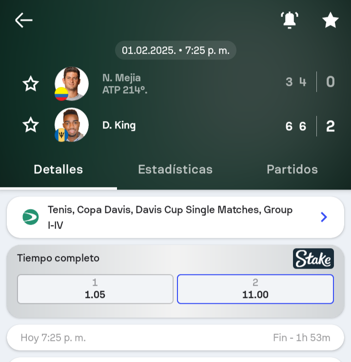 AFD7L's tweet photo. Jajajajajaja lo de Darian King es espectacular.

Se bajó a dos top 350 de visitante, sin estar activo en el circuito, siendo coach y sin jugar desde 2023 en arcilla.

Están 2-2 Colombia - Barbados. La bendita Copa Davis. https://t.co/euWKulJlzi