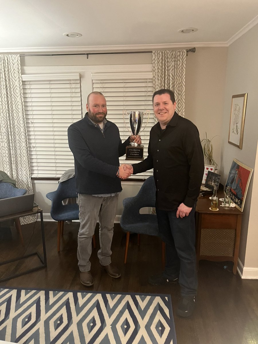 CheckswingCup's tweet photo. Presentation of The Cup to 2025 champ Jimmy https://t.co/gWvqVEMekv