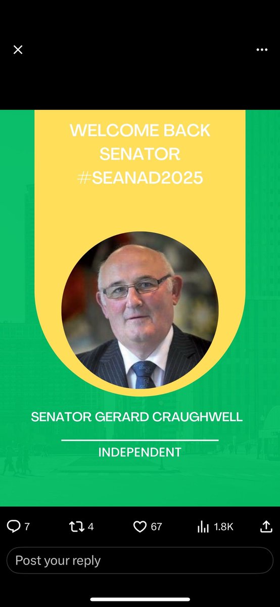Marian Harkin (@marianharkin) on Twitter photo So pleased for you <a href="/GCraughwell/">Senator G Craughwell</a> . Well deserved, electorate made a good choice So pleased for you <a href="/GCraughwell/">Senator G Craughwell</a> . Well deserved, electorate made a good choice