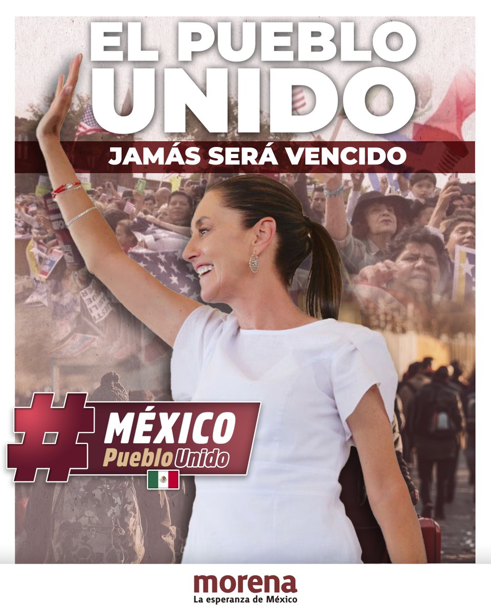 Ante la adversidad y las amenazas externas y, por encima de todo, nos une el cariño hacia nuestro país y hacia nuestros paisanos, héroes y heroínas de la Nación.

Juntas y juntos defenderemos nuestra soberanía y cerraremos filas para apoyar a nuestra Presidenta <a href="/Claudiashein/">Claudia Sheinbaum Pardo</a>.