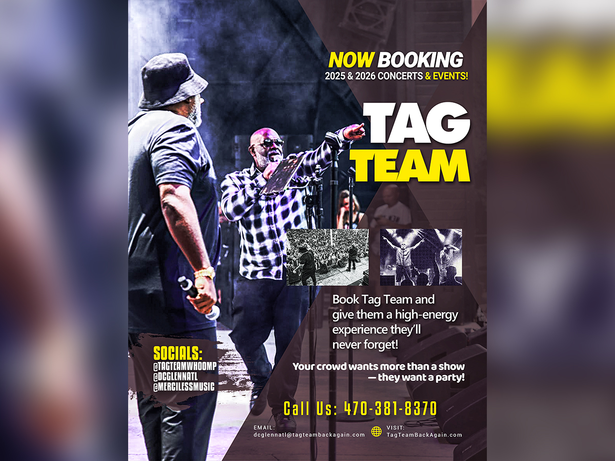 DC Glenn aka DC The Brain Supreme of Tag Team (@dcglennatl) on Twitter photo 🚨 Now Booking for 2025 & 2026! 🚨
Bring Tag Team to your next event! Festivals, corporate events, & private shows—secure your date before it's gone.
📩 Booking Inquiries: booking@tagteambackagain.com
📞 Call/Text: (470) 381-8370
#NowBooking #TagTeam #WhoompThereItIs 🚨 Now Booking for 2025 & 2026! 🚨
Bring Tag Team to your next event! Festivals, corporate events, & private shows—secure your date before it's gone.
📩 Booking Inquiries: booking@tagteambackagain.com
📞 Call/Text: (470) 381-8370
#NowBooking #TagTeam #WhoompThereItIs