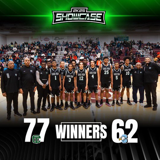 Congratulations to Detroit Cass Tech and Lee Harris Impact Player Of The Game with 33pts. A well-deserved victory over Grand Rapids Christian in OT, securing the win at 77-62!