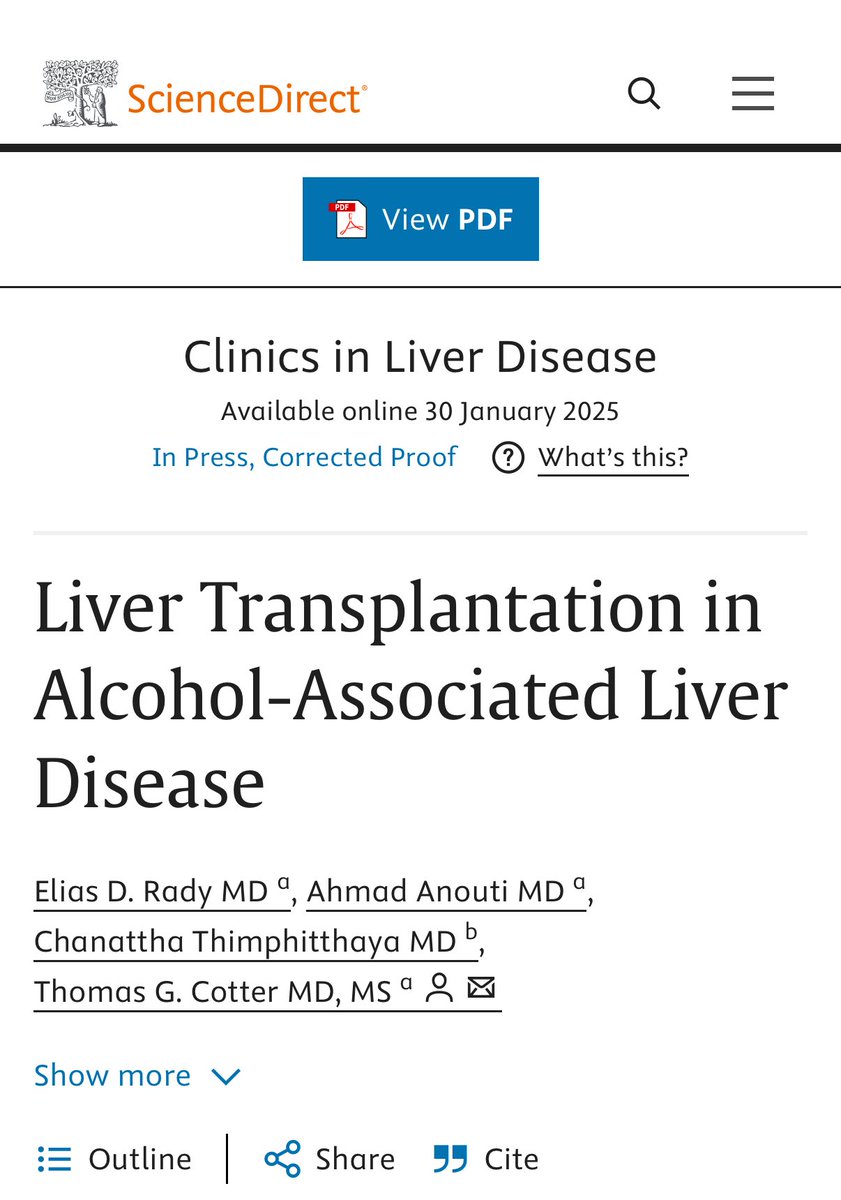 Elias Rady, MD (@eliasrady_md) on Twitter photo Exploring the rapid evolution of liver transplantation in alcohol-associated liver disease—key trends, outcomes, and the rise of early LT. Check out our latest review: bit.ly/4hgiRT5
<a href="/TCotterMD/">Thomas G. Cotter, MD MS</a> @Cotter_Research <a href="/UTSWGI/">UTSW Gastroenterology Fellowship</a> Exploring the rapid evolution of liver transplantation in alcohol-associated liver disease—key trends, outcomes, and the rise of early LT. Check out our latest review: bit.ly/4hgiRT5
<a href="/TCotterMD/">Thomas G. Cotter, MD MS</a> @Cotter_Research <a href="/UTSWGI/">UTSW Gastroenterology Fellowship</a>