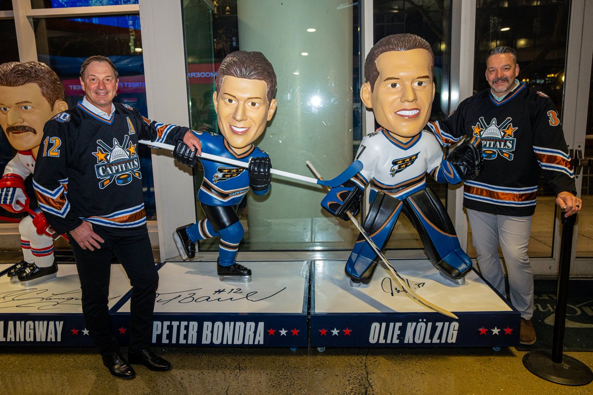 Washington Capitals (@capitals) on Twitter photo Have you stopped outside Section 105 to see the life-sized <a href="/PeterBondra12/">Peter Bondra</a> and <a href="/OlafKolzig/">Olaf Kolzig</a> bobbleheads?
They're Bonzai and Godzilla approved!
#ALLCAPS Have you stopped outside Section 105 to see the life-sized <a href="/PeterBondra12/">Peter Bondra</a> and <a href="/OlafKolzig/">Olaf Kolzig</a> bobbleheads?
They're Bonzai and Godzilla approved!
#ALLCAPS