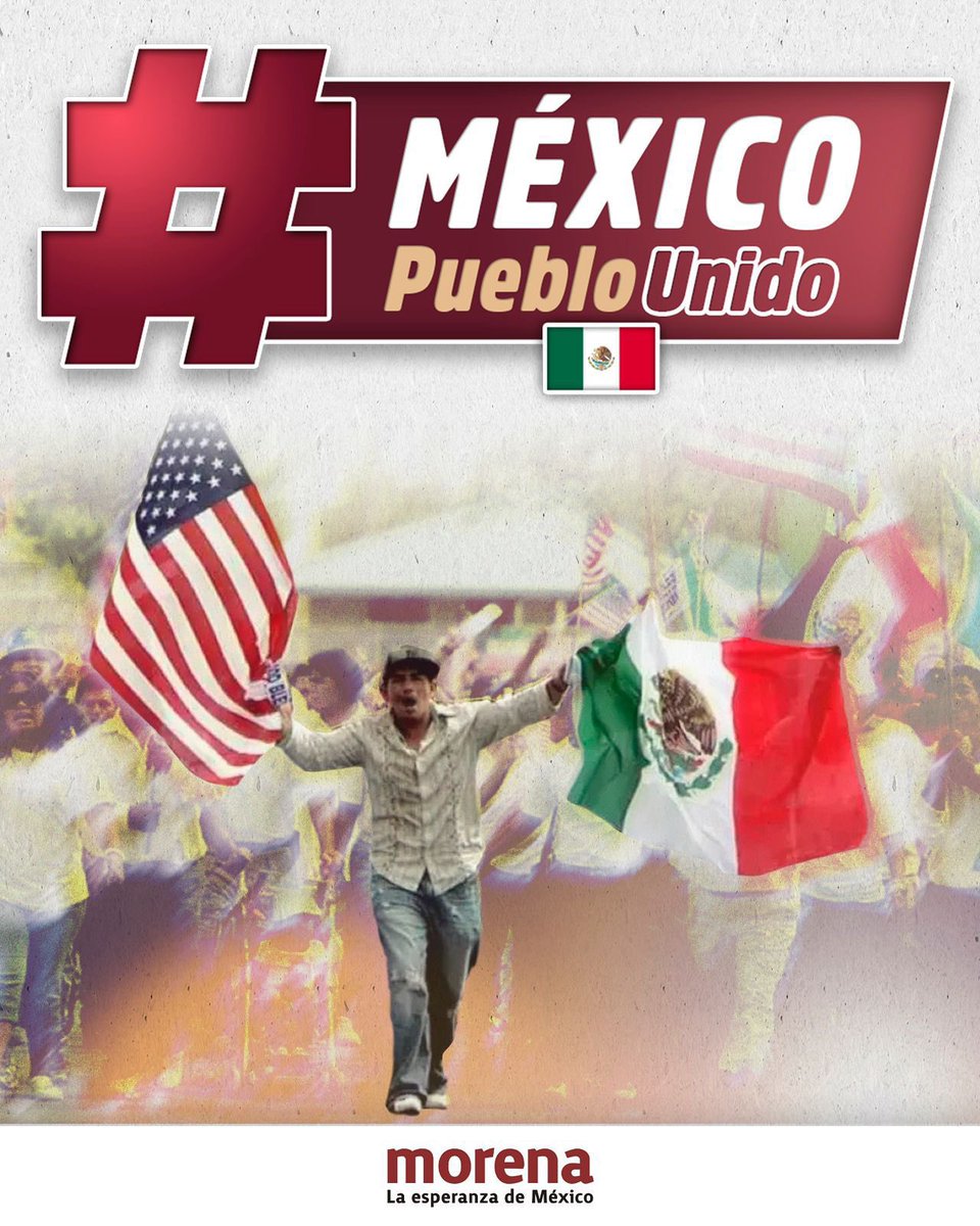 Vamos a defender a México y a nuestra Patria

Haremos tendencia 
#MéxicoPuebloUnido 🇲🇽 
#PresidentaNoEstasSola ❤️