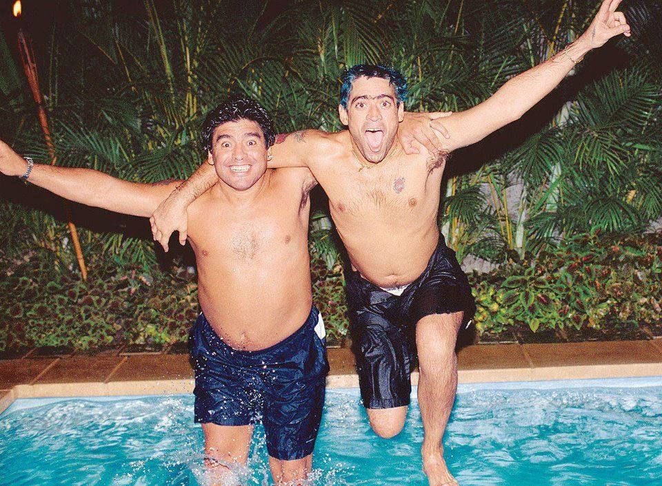 Diego Maradona y Rodrigo Bueno.