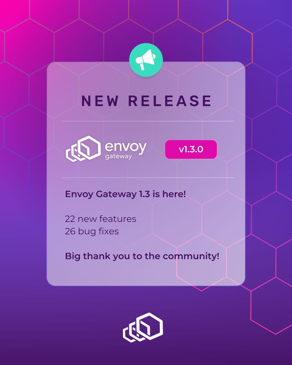 Envoy Gateway 1.3 is here! 🚀

With new features you’ll love 💙
✅ Control usage w/ Dynamic Cost-Based Rate Limiting
✅ Response Compression for optimized performance
✅ API Key Auth for secure access control
and more.

Check out the full release notes! shorturl.at/gWAUn