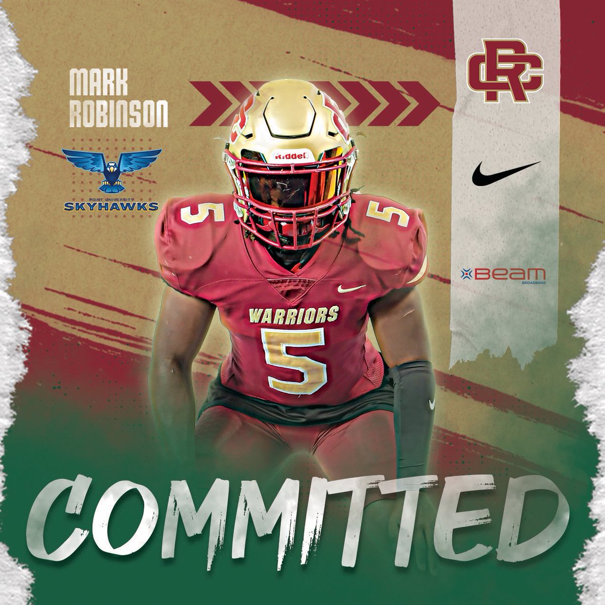 RCWarriorsFB's tweet image. Big congratulations to @markrob290 , on committing to Point University! 🎉 Your hard work and dedication have paid off, and we can’t wait to see you shine at the next level! 💪🏾🔥 #WarriorPride #NextChapter