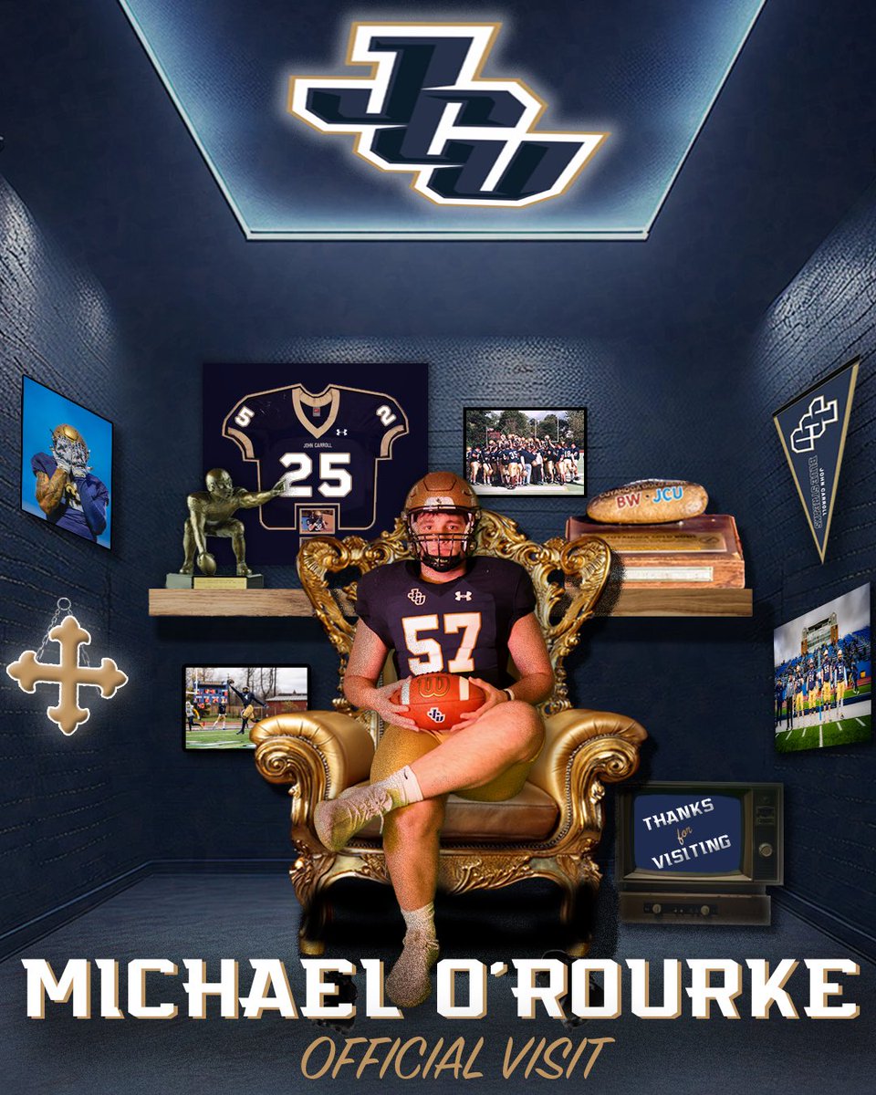 Michael O'Rourke (@mikeorourke2025) on Twitter photo Thank you <a href="/JCUFootball/">John Carroll Football</a> for an amazing visit this past weekend! <a href="/TylerHughesJCU/">Tyler Hughes</a> <a href="/FBCoachTJ/">Travis James 🇺🇸</a> Thank you <a href="/JCUFootball/">John Carroll Football</a> for an amazing visit this past weekend! <a href="/TylerHughesJCU/">Tyler Hughes</a> <a href="/FBCoachTJ/">Travis James 🇺🇸</a>