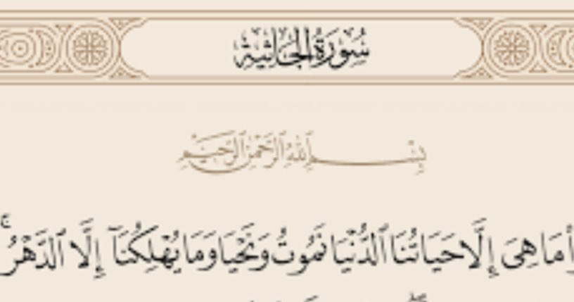 وَمَا يُهْلِكُنَا إِلا الدَّهْرُ ۝