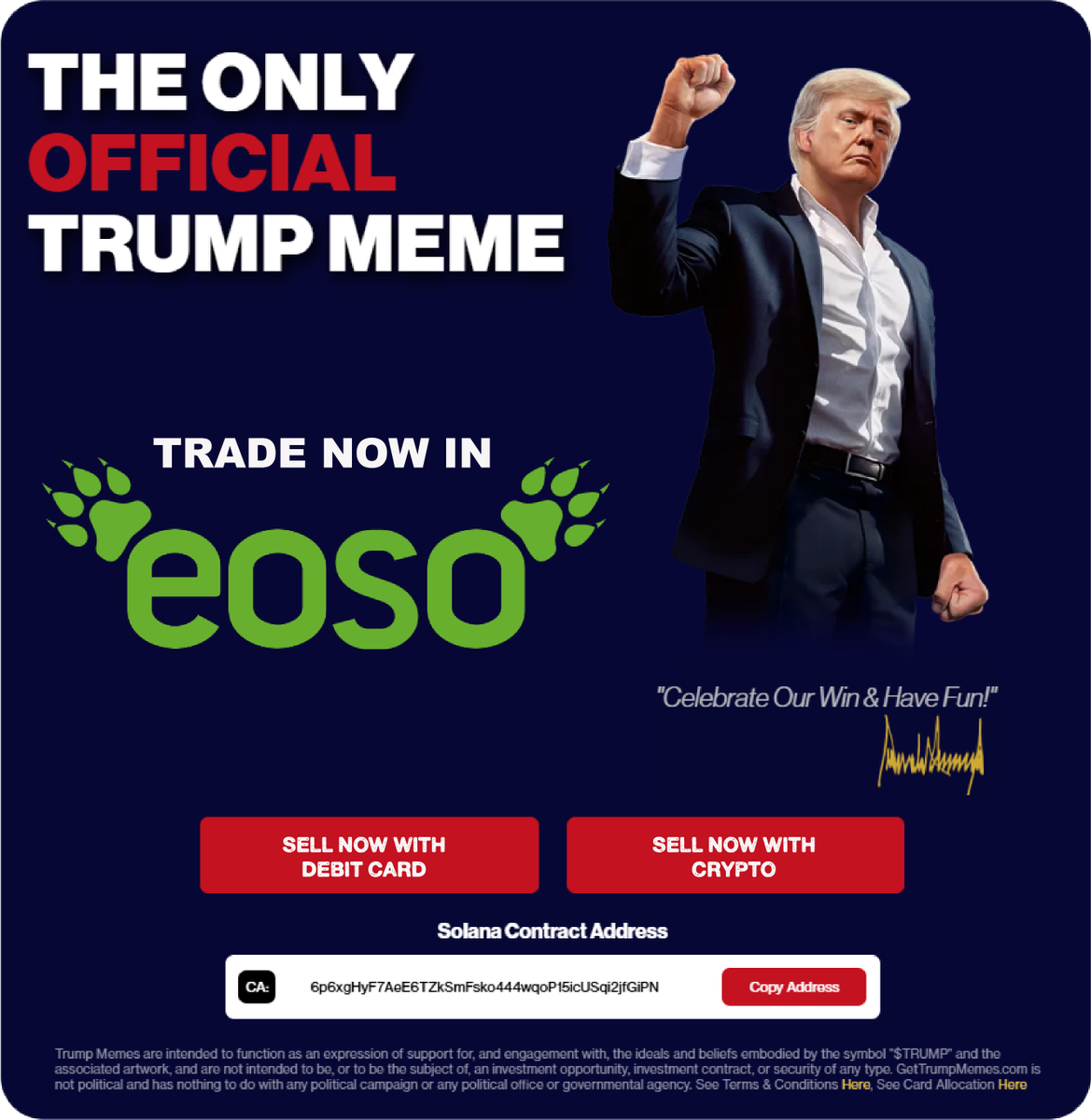 CatrinaGuru's tweet photo. Trade now the Official Trump Meme , in bearish market https://t.co/oUUhYUOr7C