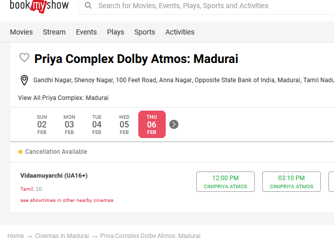 SelvaPr007's tweet photo. #Cinipriya booking opened... Prime theatre
Maduraianz.... #Ajithkumar #Vidaamuyarchi https://t.co/EqLqzaMyLs
