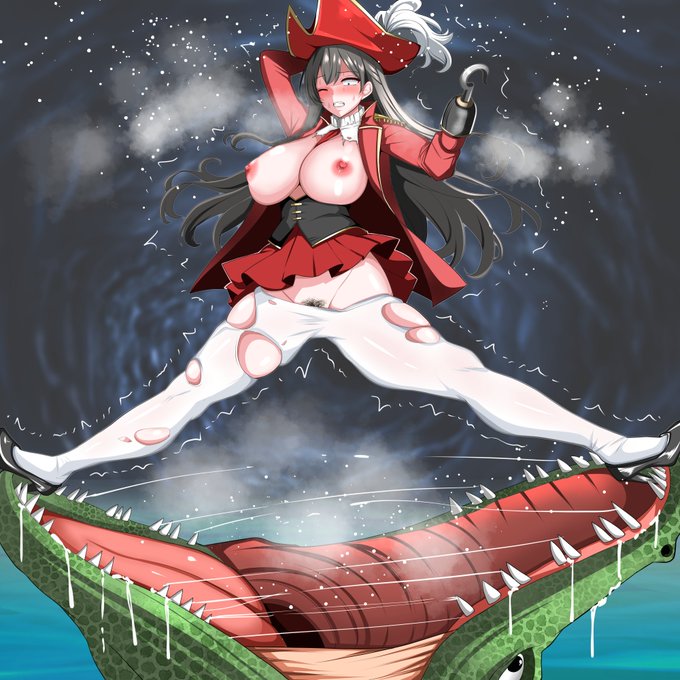 ご依頼作品を納品しましたので公開します❤
女体化フック船長描きました🐊⏰

ピーターパン大好き
フック船長、女体化するとえろえろです!! 