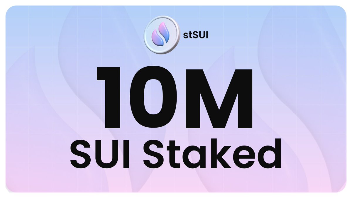 stSUI_AlphaFi's tweet image. 10M $SUI staked through $stSUI
The liquid staking token built for DeFi
