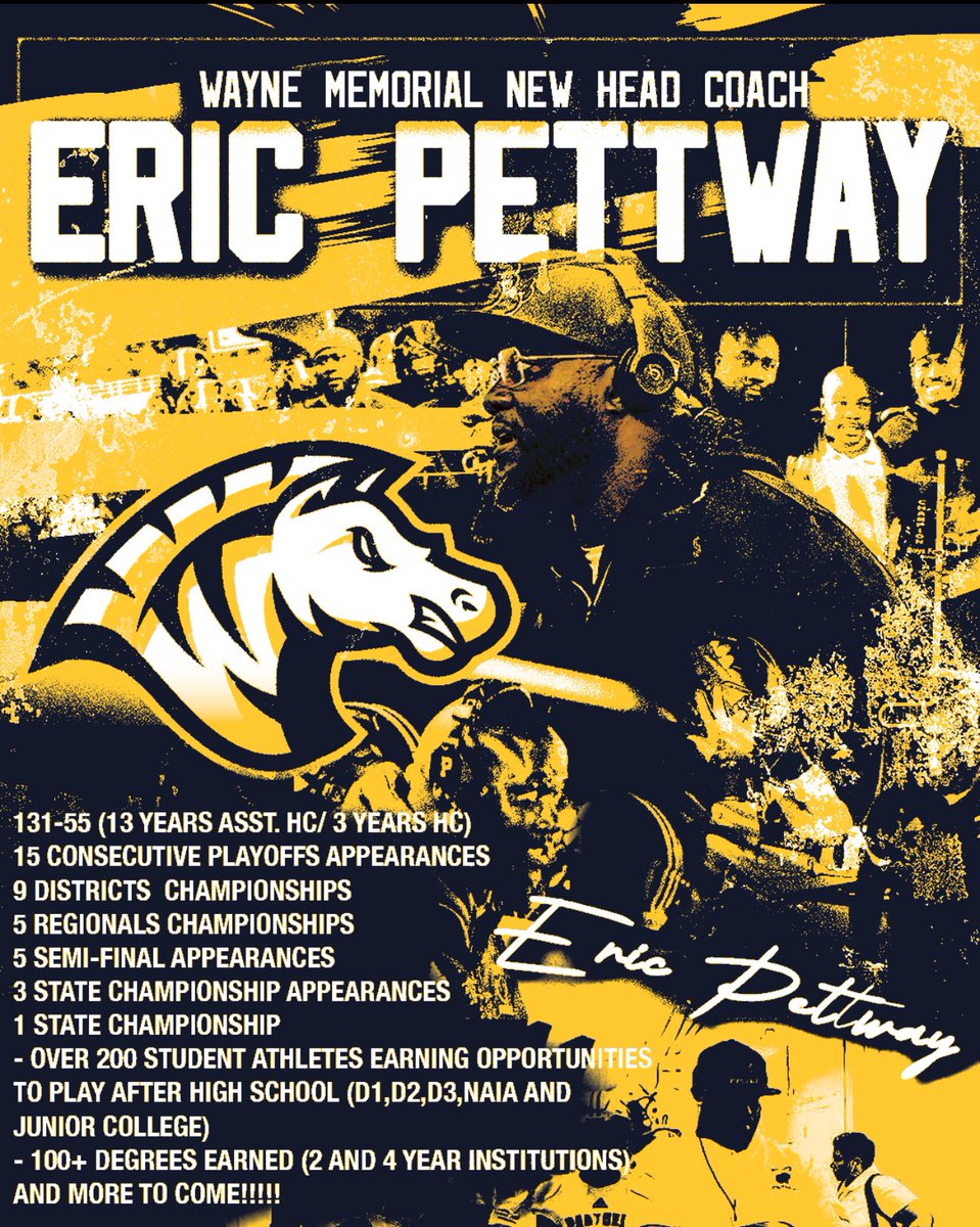 CoachPettway's tweet photo. I’m honored to be new Head Football Coach at Wayne Memorial High School! Thank you to the admin, staff, and Wayne community for the warm welcome. I’m excited to build a culture of hard work, dedication, and leadership as we develop champions on and off the field!
#WaynePride https://t.co/L5souobeVj