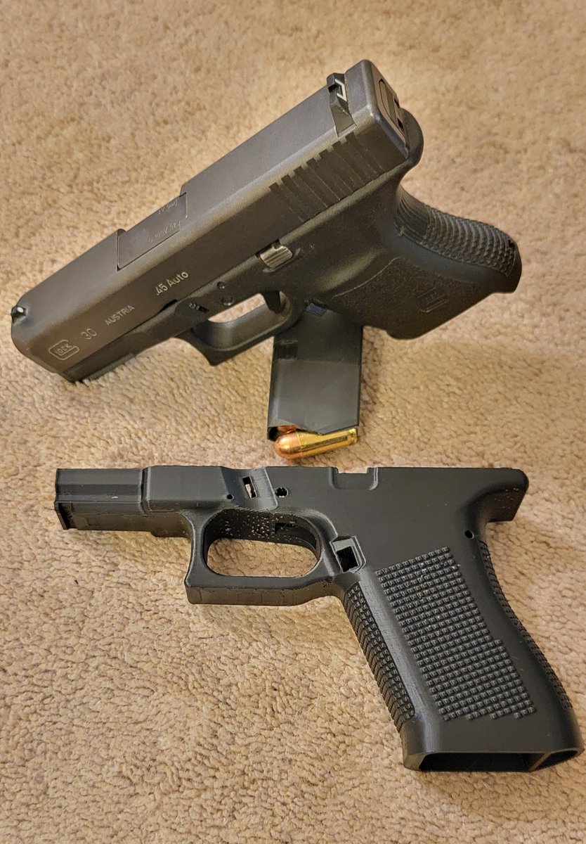 ThisIsStevePost's tweet photo. I always wanted a Glock 30 with a full size grip, so I printed the G30X frame last night after printing the 19x.
Now to take this Ole girl apart and do a little switch a roo....
So excited, so many projects π
#2a3d #3d2a #awcy #Glock #g30x #g30 #3dprinted #45acp https://t.co/6PUWinkyvL