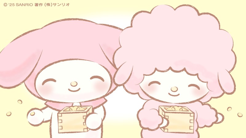 おにさんにも　おまめ　あげる♡　こっちへ　どうぞ♪