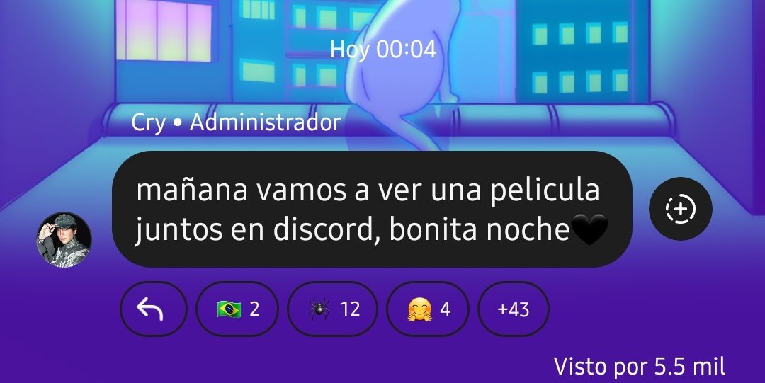 📲📢 | Cry vía chat de difusión, Instagram. 

Mañana peli en discord 🖤