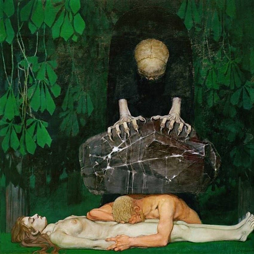 DailyClassicArt's tweet image. Oskar Zwintscher - "Grief" (1898)