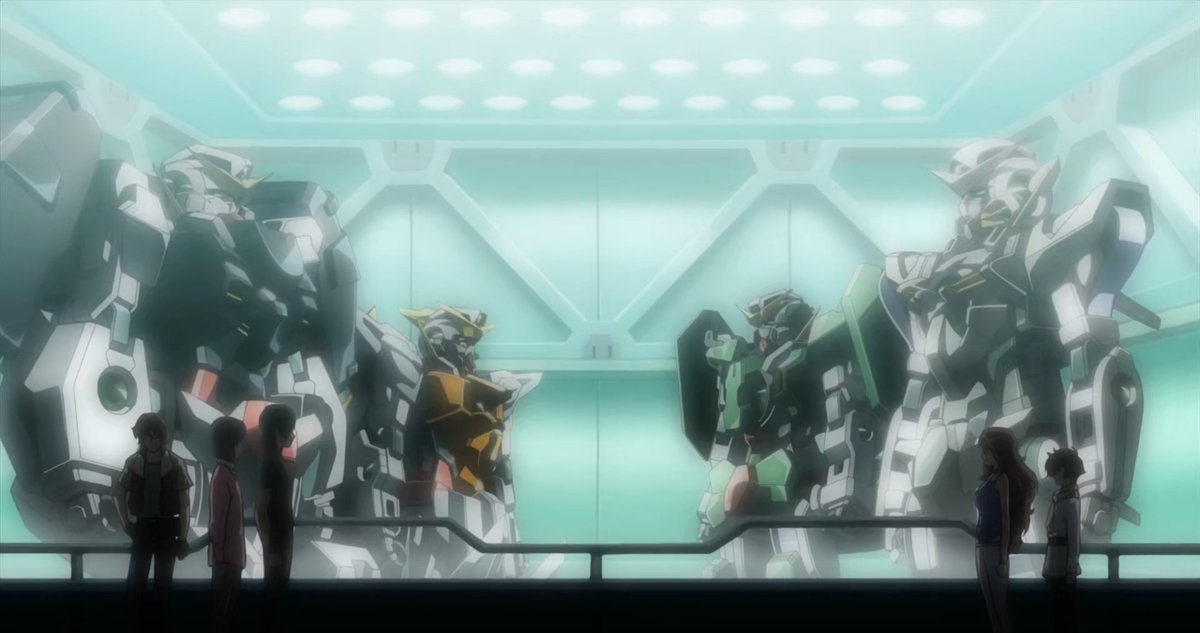 a grey gundam exia. i guess setsuna just really likes the