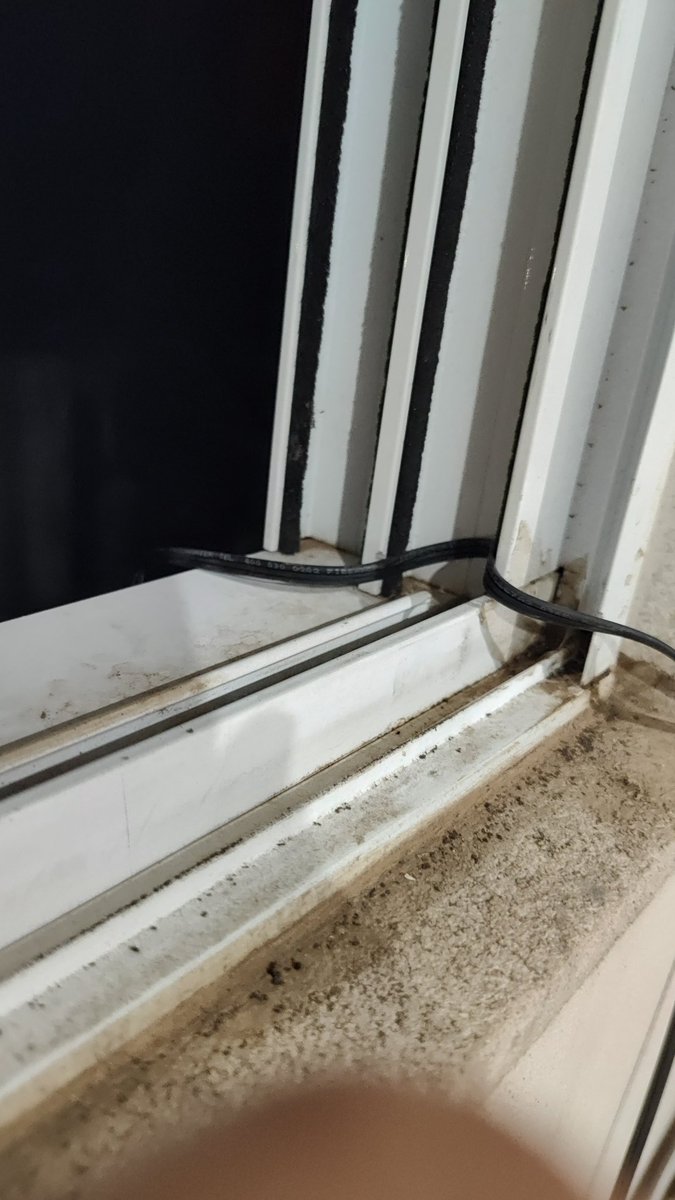 AkaMiwel's tweet photo. Oye @Megacable tu instalador me dejó una porquería de instalación, dejó la acometida en el suelo, la pasó por una ventana que ahora no puedo cerrar y por afuera está toda colgada y baja https://t.co/tog5jXIWlX