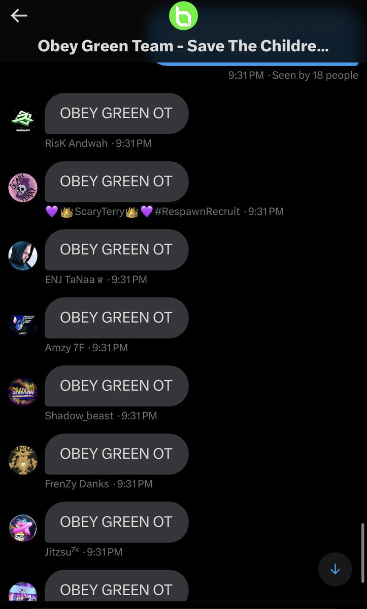 OBEY GREEN TEAM IS LOCKED 💚