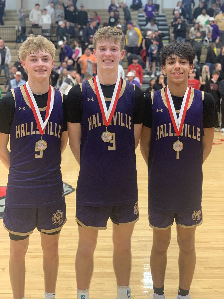 Congratulations to Hallsville Indians Sr. Cameron Cox, Sr. Isaac Stinson, &amp; Jr. Keilin Dorman who were named to the Harrisburg All Tournament Team!!!