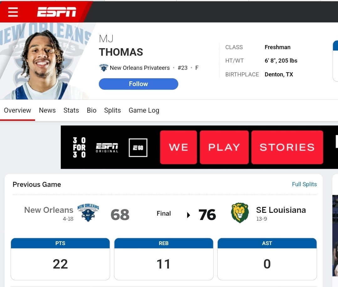 Shoutout former <a href="/CalvertTrojans/">Calvert TROJANS BASKETBALL</a> star <a href="/therealmjthomas/">Therealmjthomas</a> for a career-high 22 points and 11 rebounds!