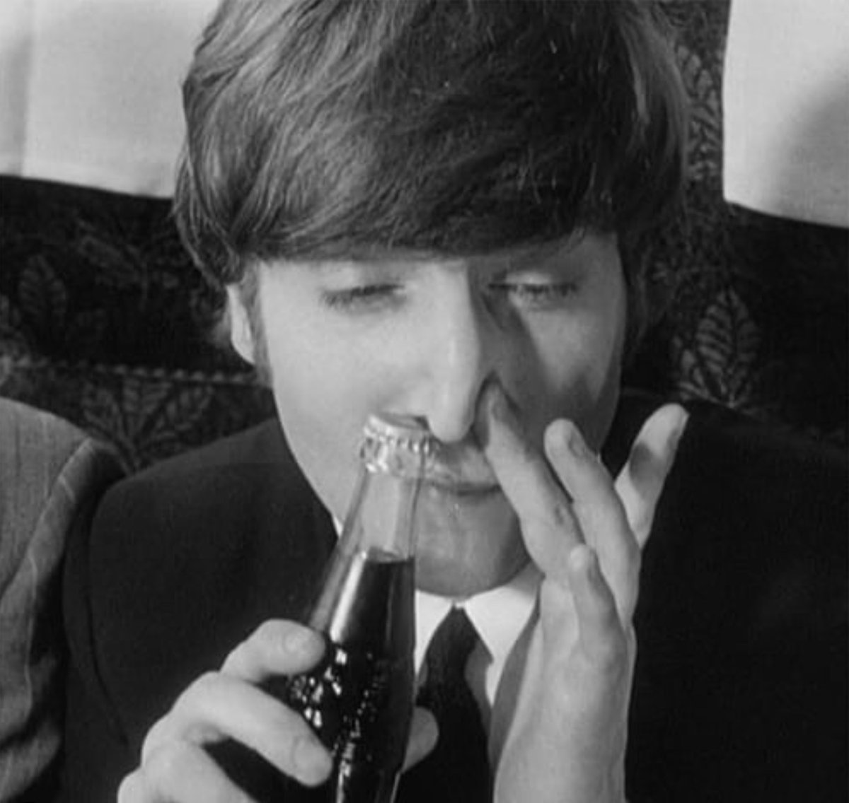 John Lennon snorting Pepsi in the Beatles first feature film 'A