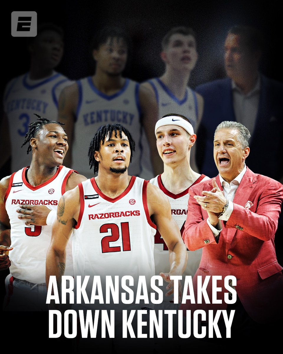 COACH CALIPARI SILENCES THE HATERS 😮 

Arkansas goes into Rupp Arena and UPSETS No. 12 Kentucky‼️