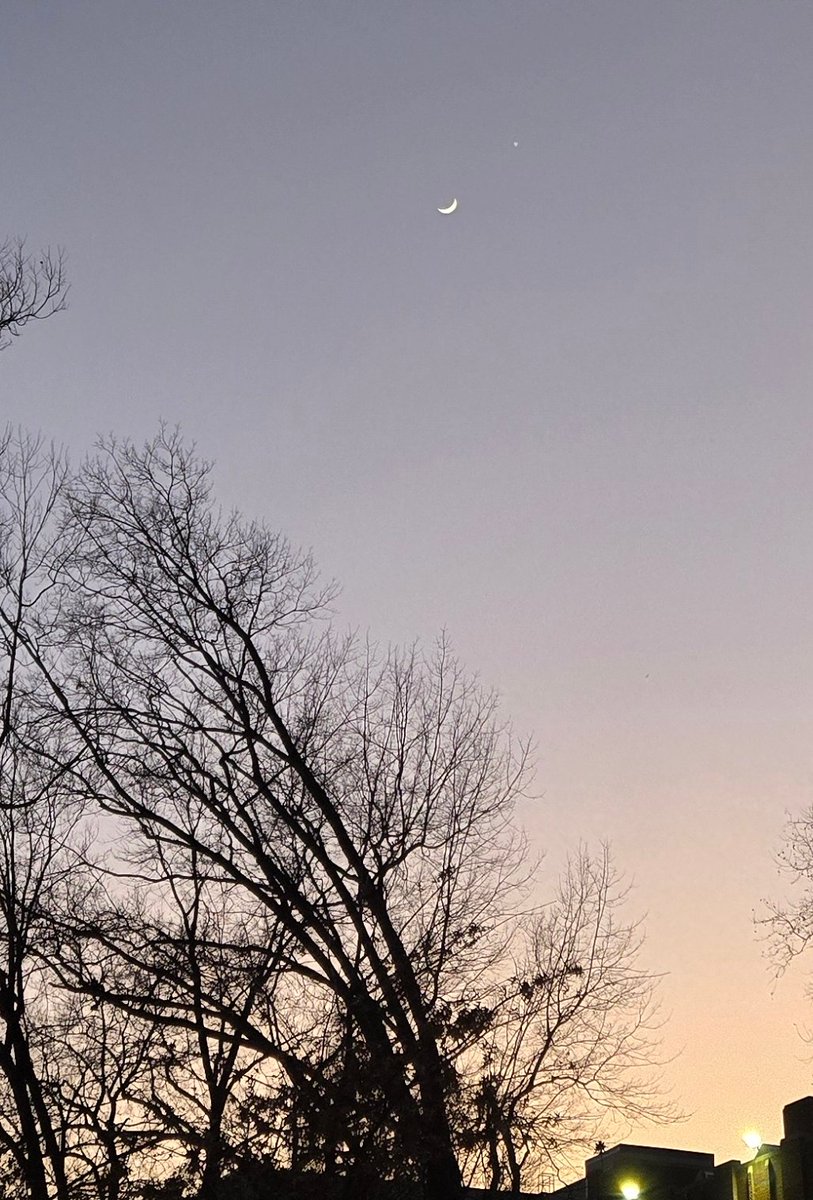 the moon and venus at dusk today over the amnh were also very pretty.