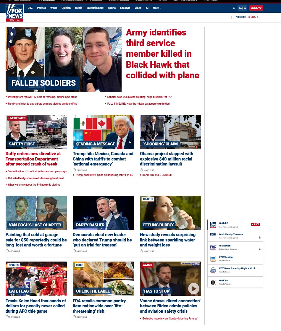 fox news main page post trudeau announcement #cdnpoli #TradeWar