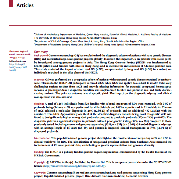 herbloong's tweet photo. Proud to be part of a #Herculian effort ๐ช across #specialties and #institutions including @CUHKMedicine and @hkumed in our territory-wide first report of the #hongkong #GenomeProject ๐ญ๐ฐ.
Our work entails both #oncology & #NonOncology related diseases. More to follow! Also first time to co-publish with my med school classmate Prof. @WK_Seto ๐
https://t.co/y5EOaRLiMS