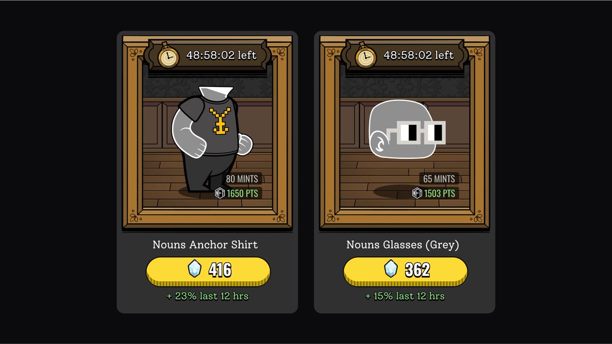 chrisheatherly's tweet image. New @nounsdao-inspired Itrms just dropped!

⏰ 48 hrs only!
📈 NFT bonus goes up with each purchase