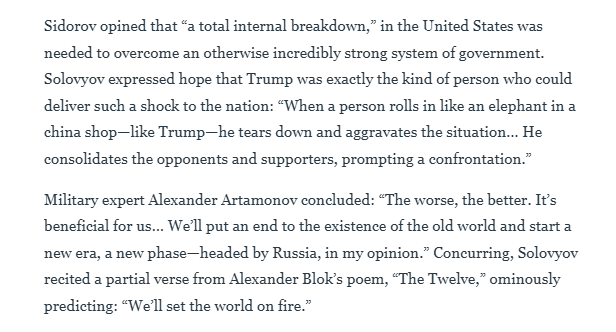 ICYMI in 2022, here is what Russia hoped to get out of Trump's return to the Oval Office. 
thedailybeast.com/putins-pals-ad…