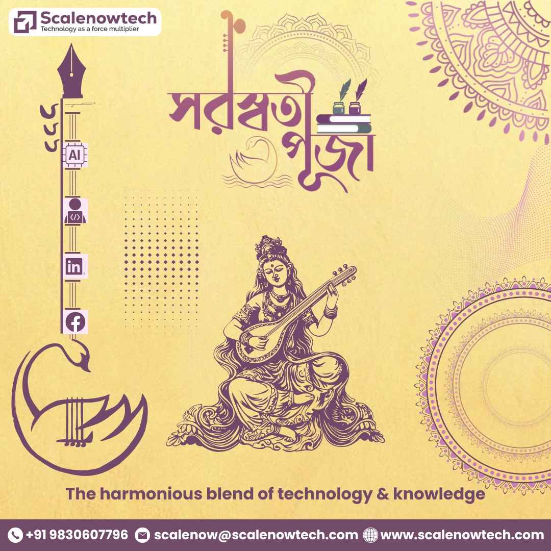scalenowtech's tweet photo. On this Saraswati Puja, let's embrace knowledge, creativity, and technology to shape a brighter future!  Wishing you a day of wisdom and progress.
#techwithwisdom #saraswatipuja #saraswati #vasantpanchami #goddess #indianfestival #scaletechnow https://t.co/4tgEoigBTh