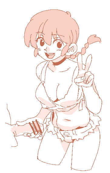 おちんぽ握ってピースする痴女らんま 